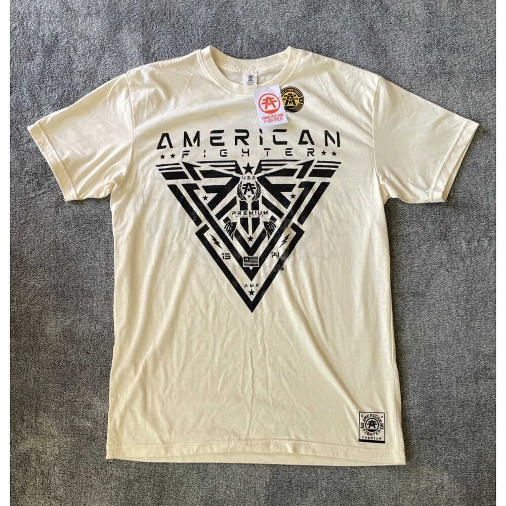 American Fighter Glenside Shirt Mens L Dirty White Short Sleeve Tee Athletic MMA